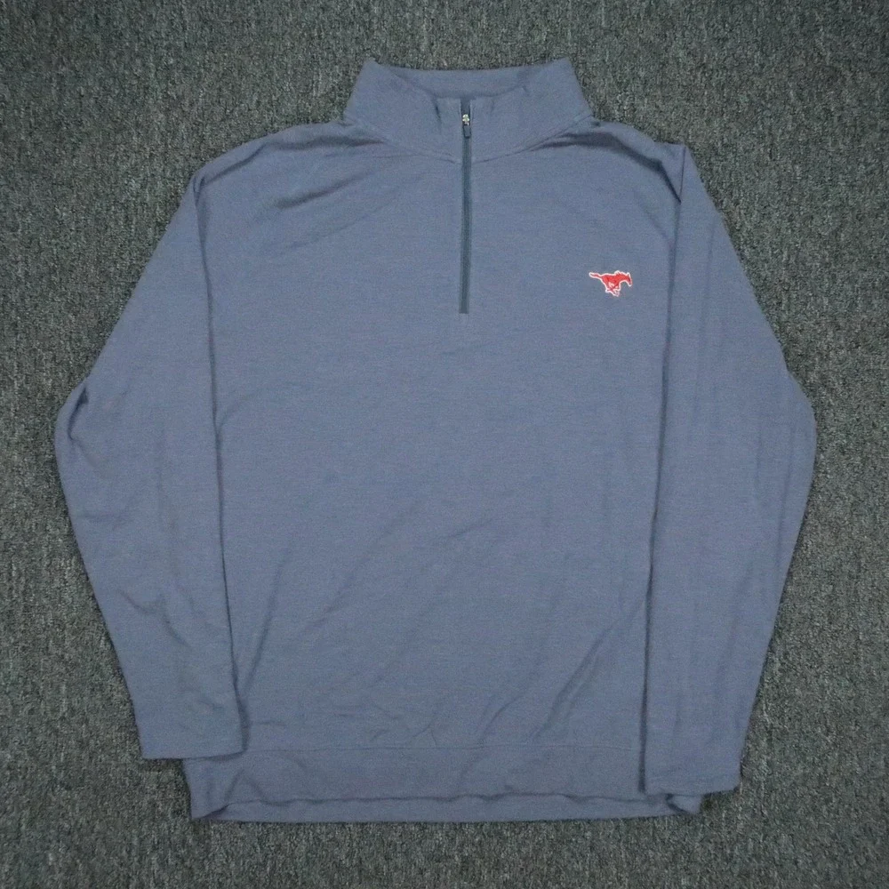 SMU Mustangs Pullover Mens XL Blue Onward Reserve Quarter Zip Stretch Golf